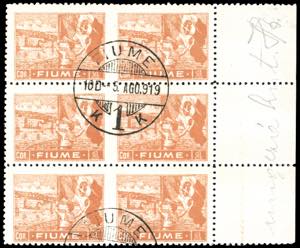 FIUME 1919 - 1 cor. Allegorie e Vedute, ... 