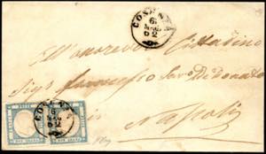 1862 - 2 grana azzurro chiaro (20), due ... 