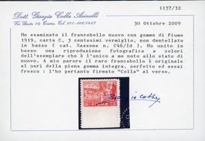 FIUME 1919 - 3 cor. Allegorie e ... 