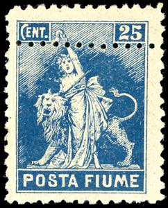 FIUME 1919 - 25 cent. Posta Fiume, non ... 