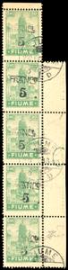 FIUME 1919 - 5 cent. su 20 cent., carta A ... 