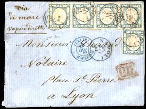 1861 - 2 grana azzurro ardesia (20c), ... 
