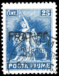 FIUME 1919 - 5 cent. su 25 cent. Posta ... 