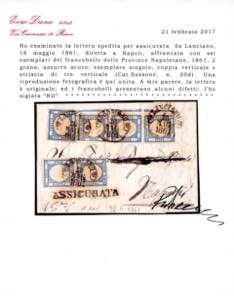 1861 - 2 grana azzurro scuro ... 
