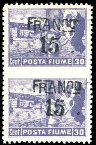 FIUME 1919 - 15 cent. su 30 cent. Posta ... 