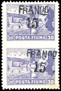 FIUME 1919 - 15 cent. su 30 cent. Posta ... 