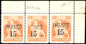 FIUME 1919 - 15 cent. su 45 cent. Posta ... 