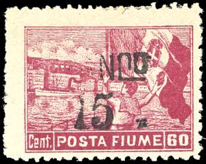 FIUME 1919 - 15 cent. su 60 cent. Posta ... 