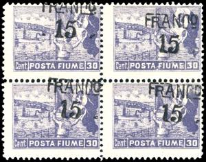 FIUME 1919 - 15 cent. su 30 cent. Posta ... 