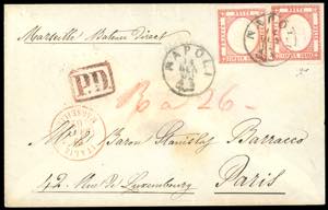1862 - 5 grana rosso carminio (21), due ... 