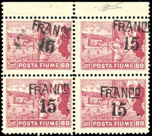 FIUME 1919 - 15 cent. su 60 cent. Posta ... 
