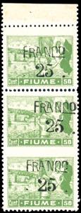 FIUME 1919 - 25 cent. su 50 cent., carta C, ... 