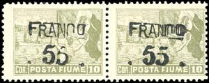 FIUME 1919/20 - 55 cent. su 10 cor. Posta ... 