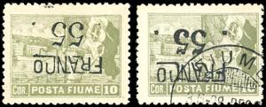 FIUME 1919/20 - 55 cent. su 10 cor. Posta ... 