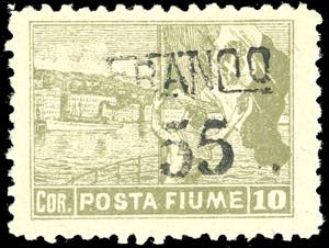 FIUME 1919/20 - 55 cent. su 10 cor. Posta ... 