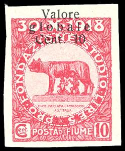 FIUME 1919 - 10 cent. su 10 cent. ... 