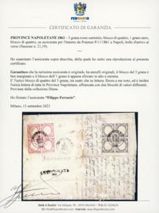 1861 - 5 grana rosso carminio, ... 