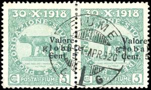 FIUME 1920 - 5 cent. su 5 cent. ... 