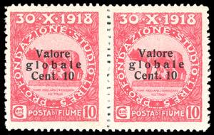 FIUME 1920 - 10 cent. su 10 cent. ... 