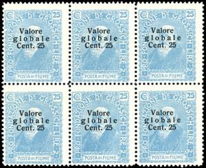 FIUME 1920 - 20 cent. su 25 cent. celeste ... 