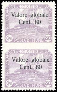 FIUME 1920 - 80 cent. su 80 cent. ... 