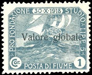 FIUME 1920 - 1 cor. su 1 cor. soprastampato ... 