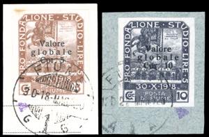 FIUME 1920 - 5 cor. su 5 cor. e 10 cor. su ... 