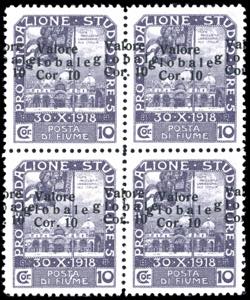 FIUME 1920 - 10 cor. su 10 cor. ... 