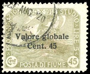 FIUME 1920 - 45 cent. su 45 cent. ... 