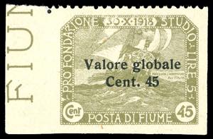 FIUME 1920 - 45 cent. su 45 cent. ... 