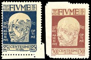 FIUME 1920 - 25 cent. e 20 cent. DAnnunzio ... 