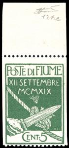 FIUME 1920 - 5 cent. Legionari, non ... 