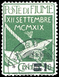 FIUME 1920 - 1 cent. su 5 cent., senza ... 