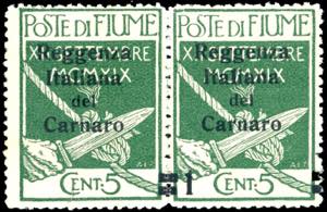 FIUME 1920 - 1 cent. su 5 cent. ... 