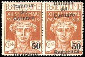 FIUME 1920 - 50 cent. su 20 cent. ... 