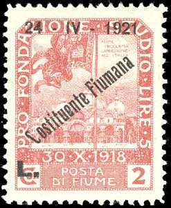 FIUME 1921 - 2 lire soprastampato ... 