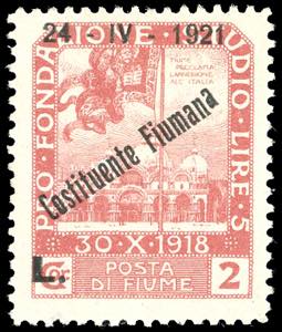 FIUME 1921 - 2 lire soprastampato ... 