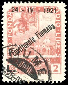 FIUME 1921 - 2 lire soprastampato ... 