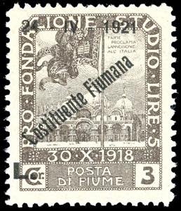 FIUME 1921 - 3 lire soprastampato ... 