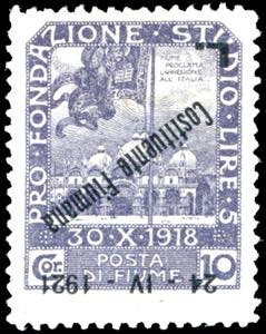 FIUME 1921 - 10 lire soprastampa ... 