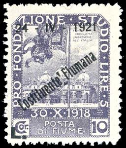 FIUME 1921 - 10 lire soprastampato ... 