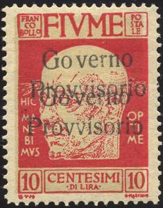 FIUME 1921 - 10 cent. soprastampato Governo ... 