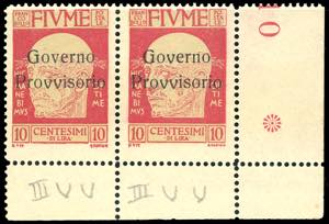 FIUME 1921 - 10 cent. soprastampato Governo ... 