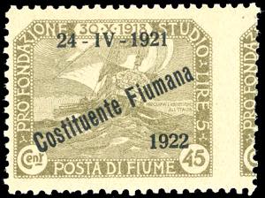 FIUME 1922 - 45 cent. soprastampato ... 