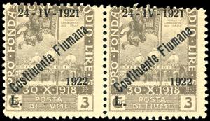 FIUME 1922 - 3 lire soprastampato ... 