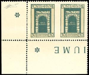 FIUME 1923 - 30 cent. San Vito, coppia ... 