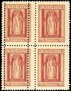 FIUME 1923 - 60 cent. San Vito, blocco di ... 