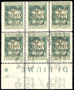 FIUME 1924 - 5 cent. soprastampato Regno ... 