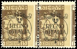 FIUME 1924 - 15 cent. soprastampato Regno ... 