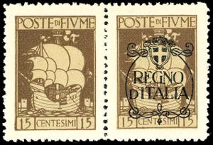 FIUME 1924 - 15 cent. soprastampato Regno ... 